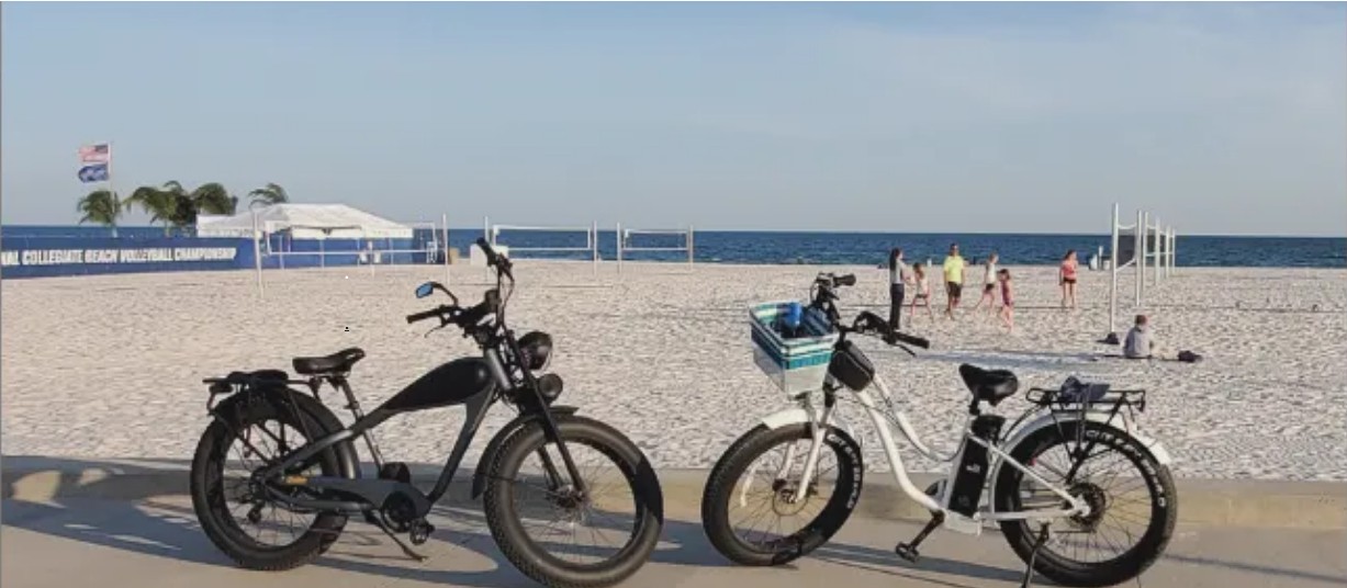 E-bikes on the beach